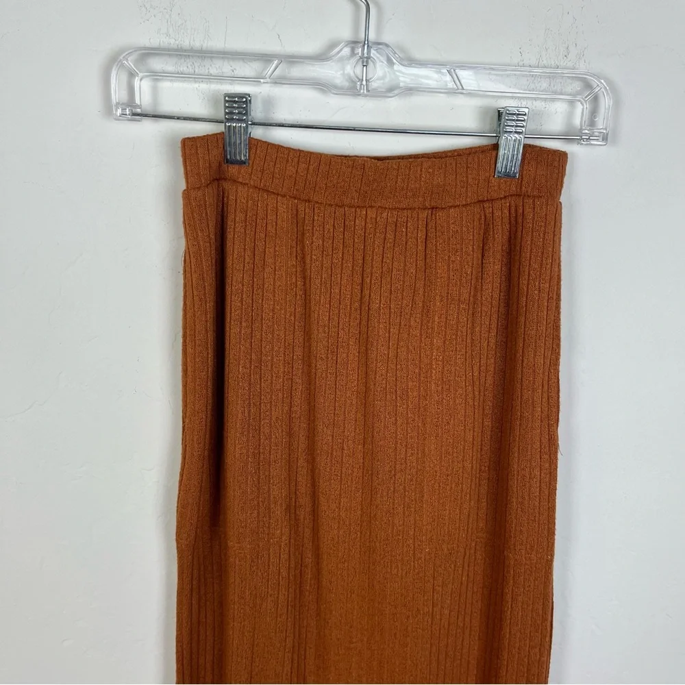 Free People Brown Ribbed Maxi Skirt